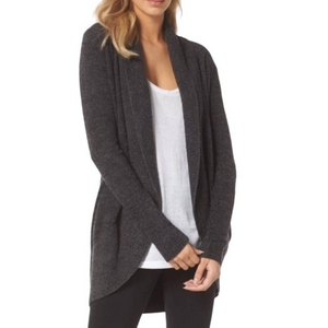 Barefoot Dreams‎ The Cozy Chic Lite Circle Dark Gray Open Front Cardigan Large